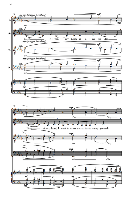 Deep river by mack wilberg for satb choir sheet music