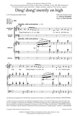 Sheet music for a musical piece titled 'Ding! dong! merrily on high' with musical notation and text.