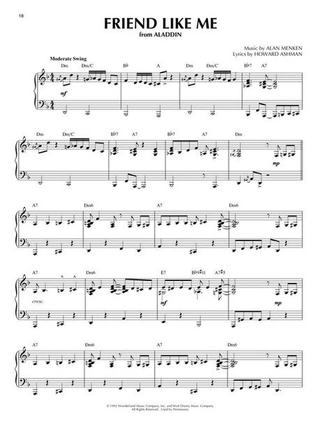 disney jazz piano sheet music songs from aladdin