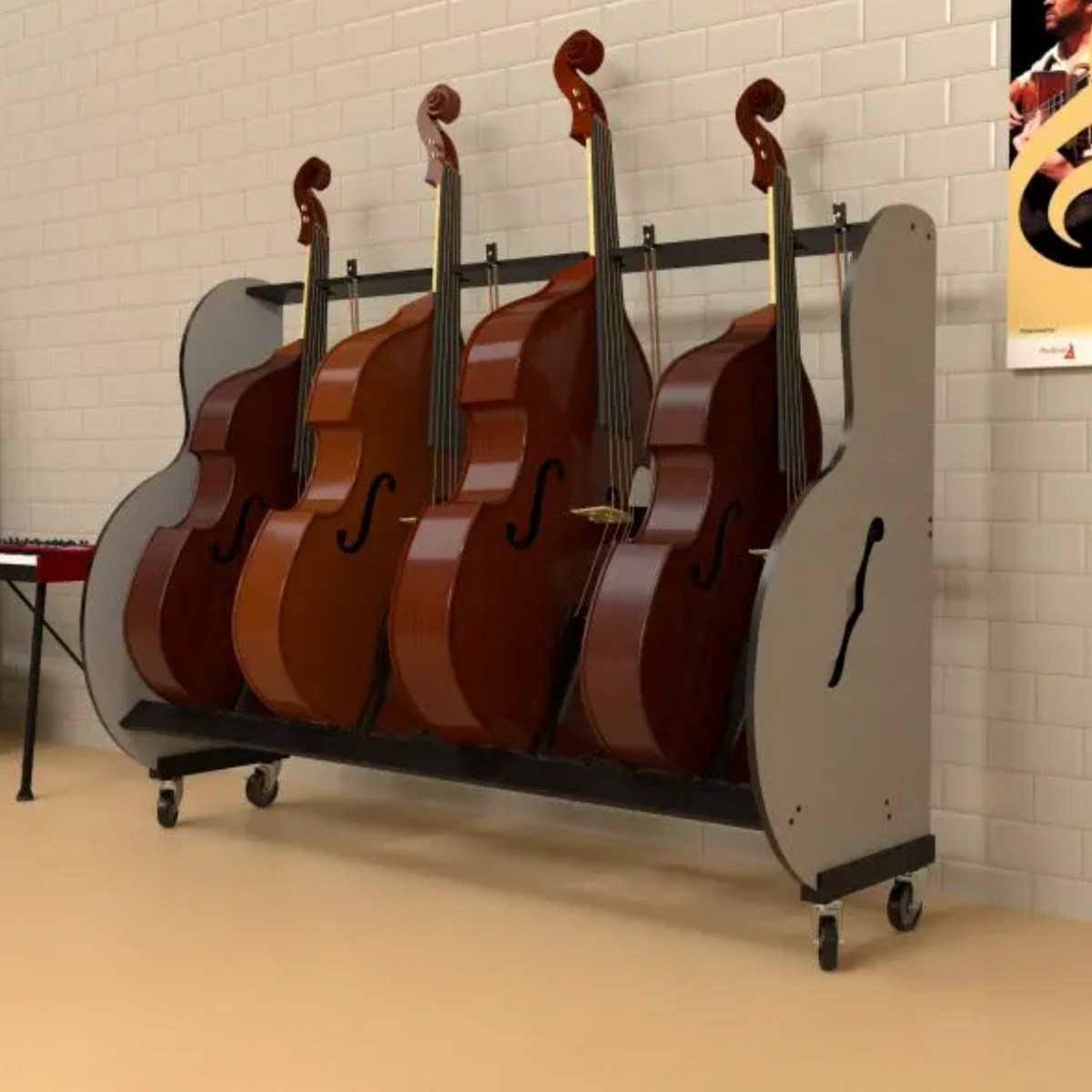 String Bass Rack The Band Room™ Double Bass Storage Rack for Music Teachers – Teton ...