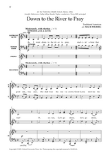 Sheet music for 'Down to the River to Pray' with musical notation and lyrics.