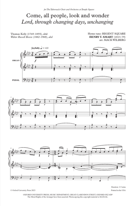 come all people look and wonder choir sheet music by mack wilberg easter music