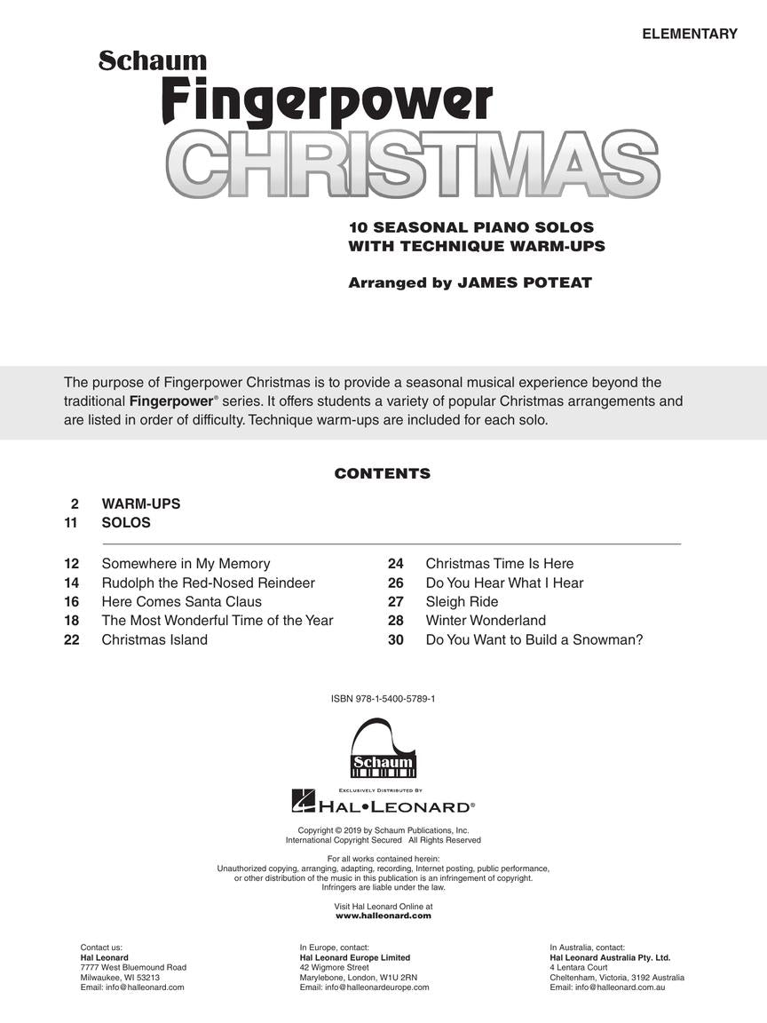 Fingerpower Christmas: 10 Seasonal Piano Solos with Technique Warm-Ups