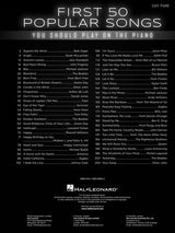 first 50 pop songs easy sheet music list