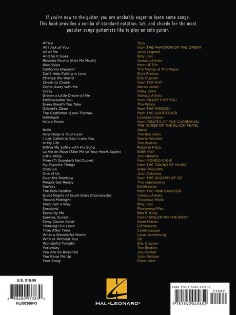 First 50 songs you should play on solo guitar sheet music book