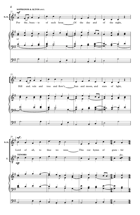 for the beauty of the earth by mack wilberg choir sheet music sung by tabernacle choir
