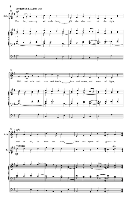 for the beauty of the earth by mack wilberg choir sheet music sung by tabernacle choir