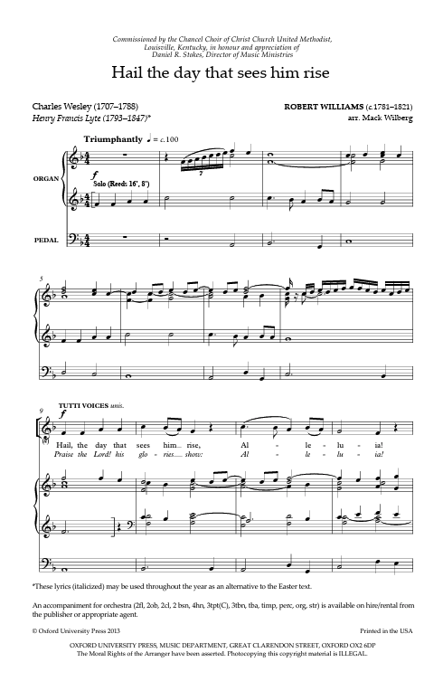 praise the lord and hail the day that sees him rise by mack wilberg sheet music