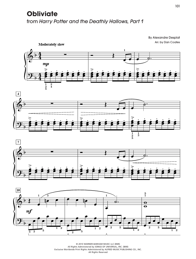 Harry Potter Sheet Music from the Complete Film Series (Easy Piano)