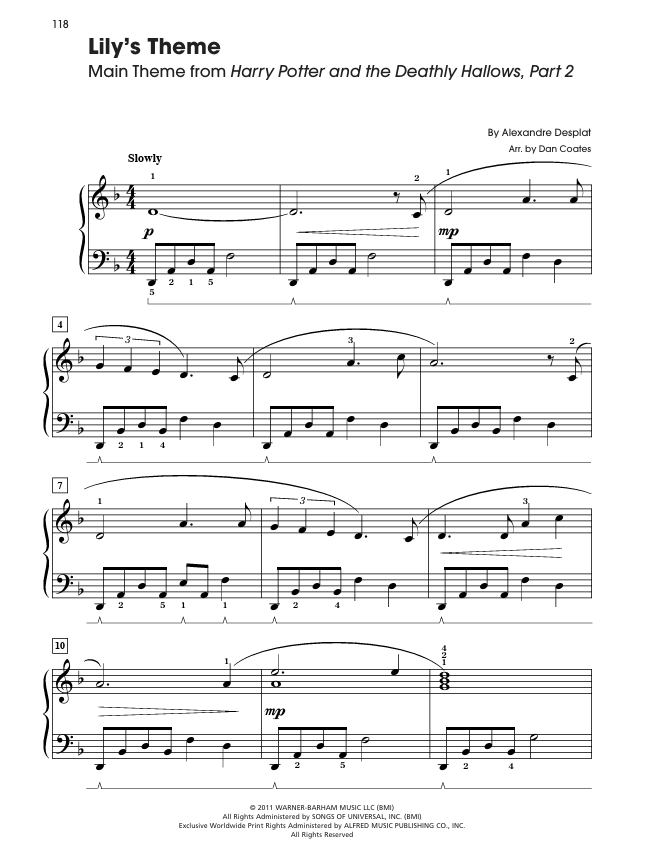 Harry Potter Sheet Music from the Complete Film Series (Easy Piano)
