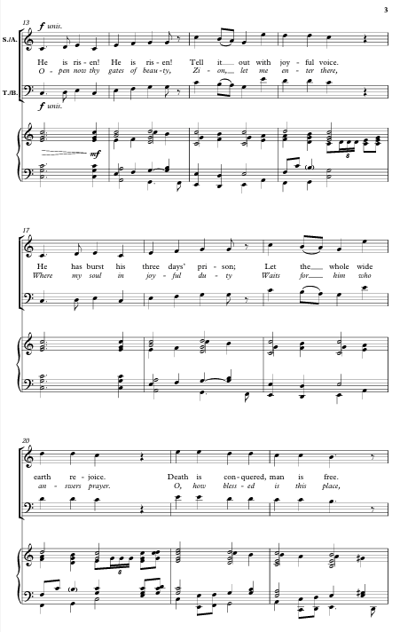 he is risen easter sheet music for choirs sung by the tabernacle choir