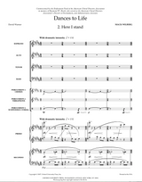 Sheet music for 'Dances to Life' by Mack Wilberg with musical notation for various instruments.