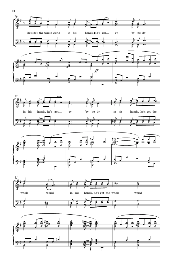 He's got the whole world in his hands ttbb by mack wilberg