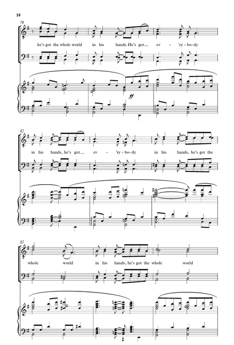 He's got the whole world in his hands ttbb by mack wilberg