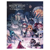 Book cover of 'Hollow Knight Piano Collections' with animated characters on a dark blue background.