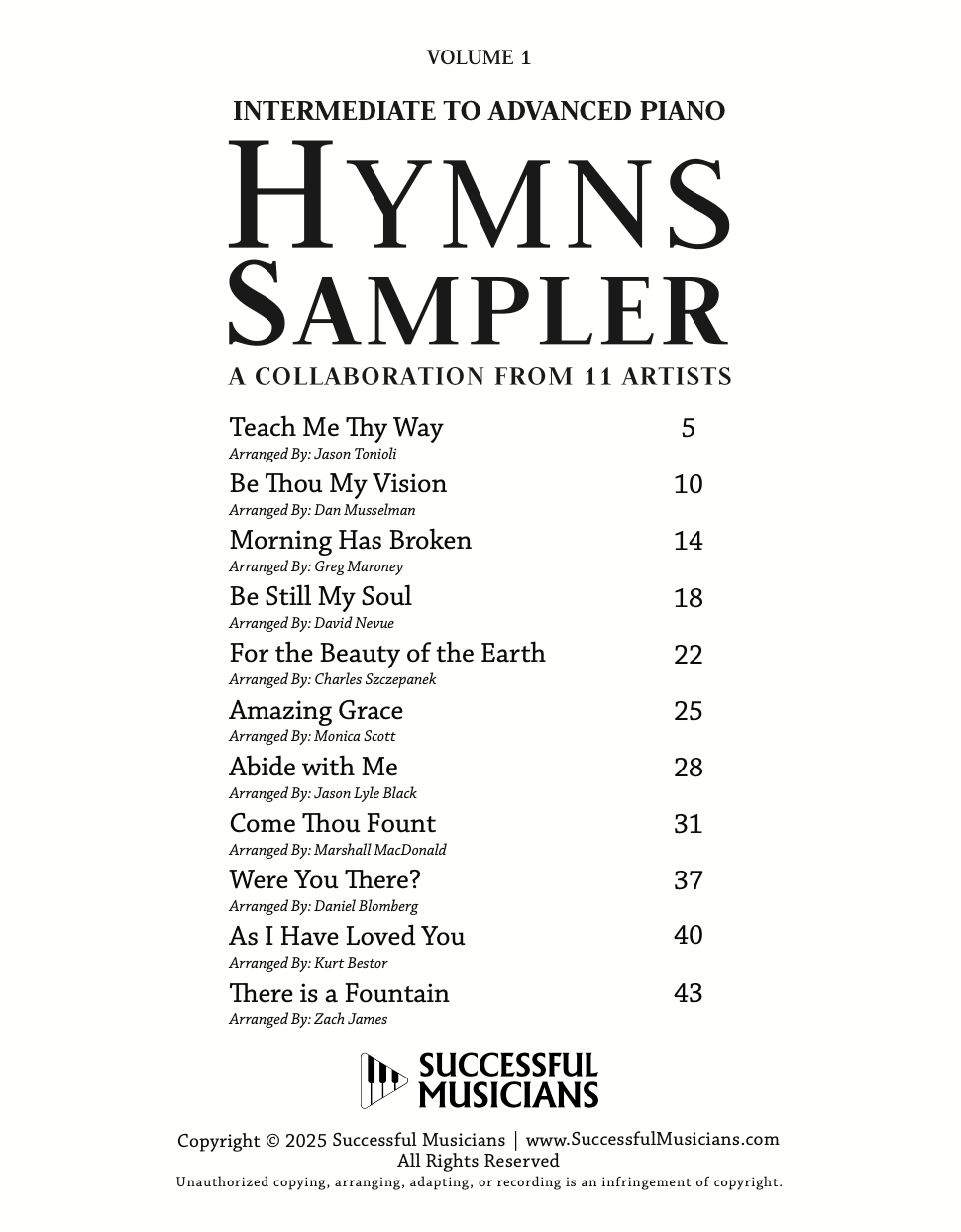 hymns sampler by jason tonioli piano sheet music