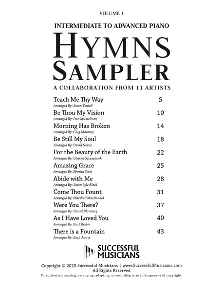 hymns sampler by jason tonioli piano sheet music