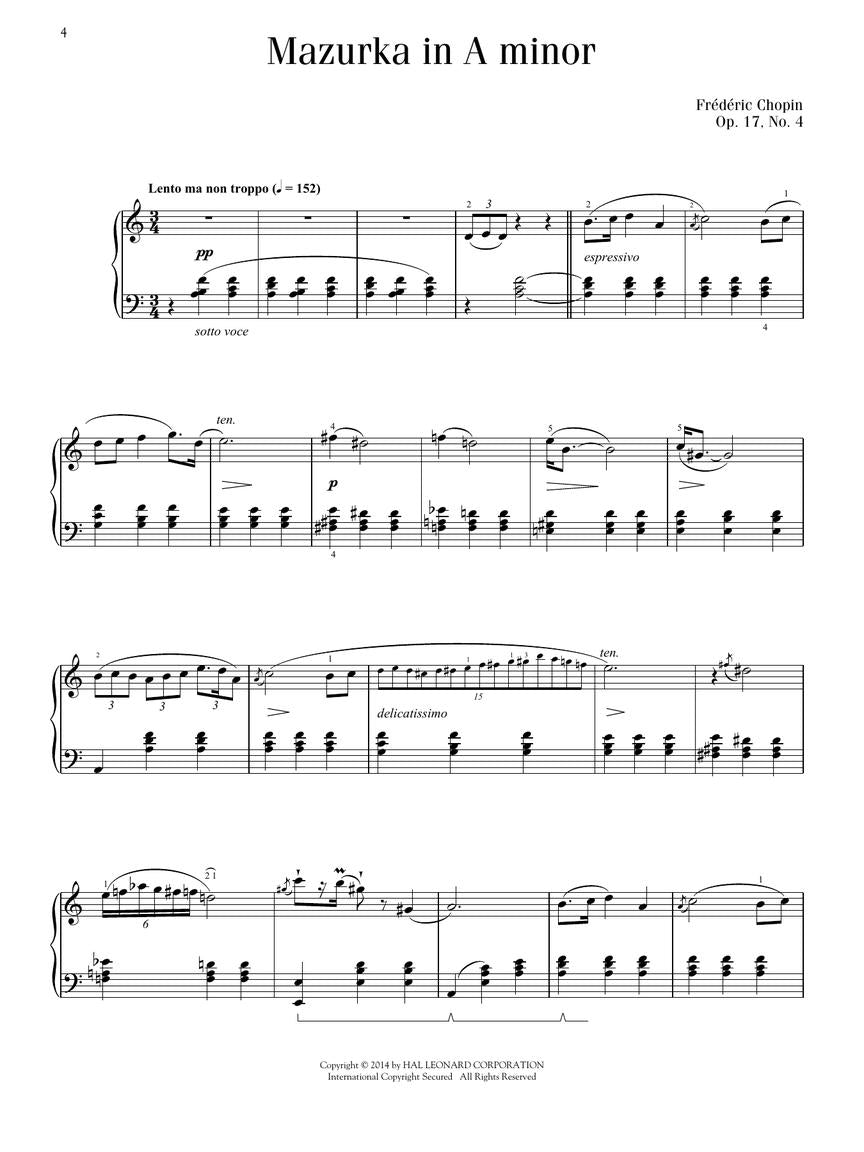 Intermediate Chopin Favorites | Piano Solo Sheet Music