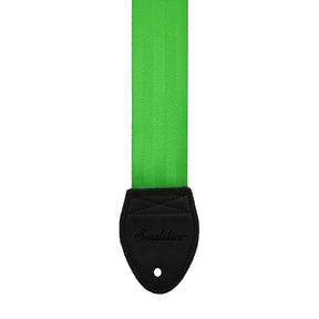 green seat belt guitar strap by souldier