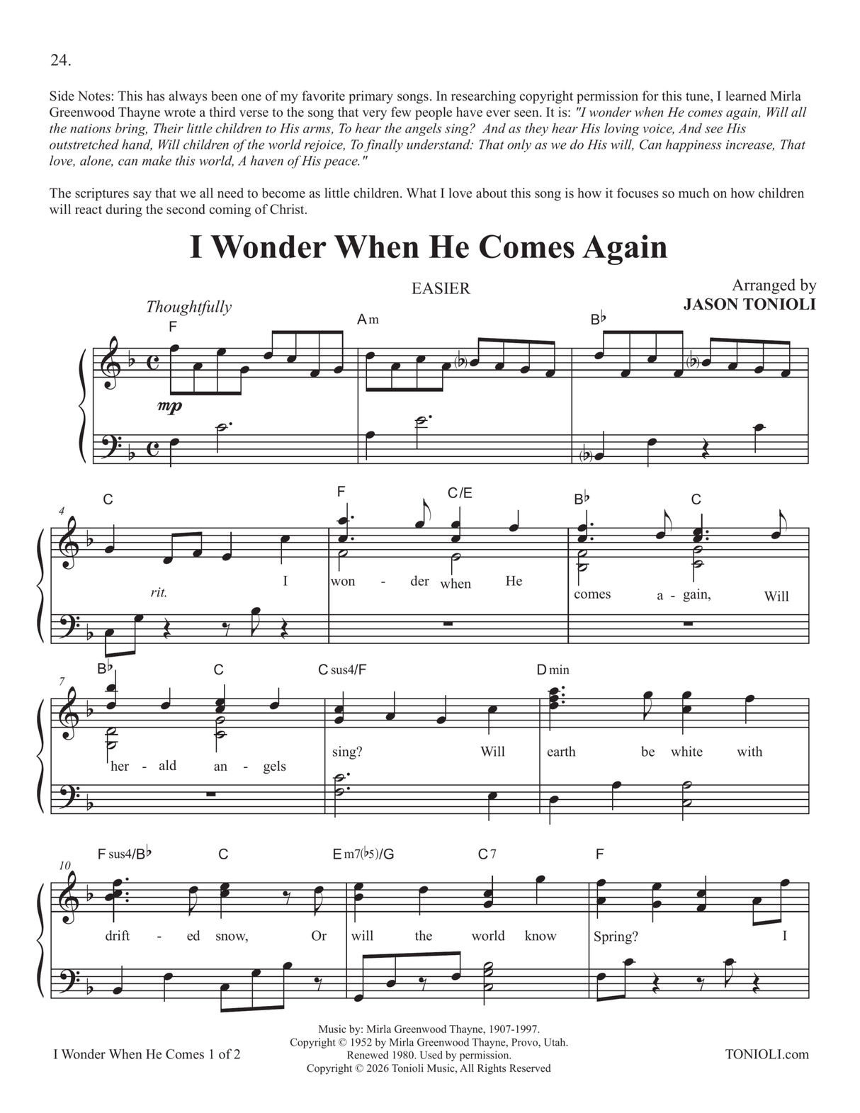 Easier Piano Hymns 3