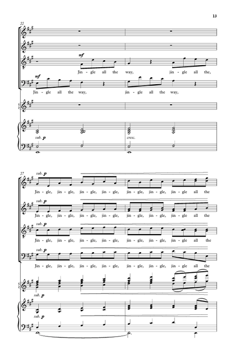 Jingle Bells arranged by mack wilberg for christmas sheet music