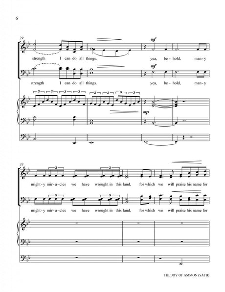 Joy of Ammon free LDS sheet music for ward choir