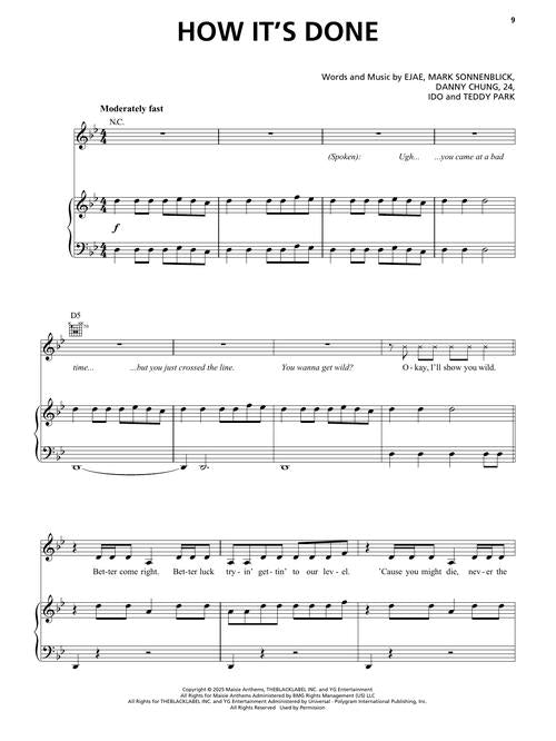 Sheet music for 'How It's Done' with lyrics and musical notation.