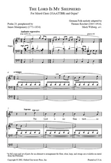 Sheet music for 'The Lord Is My Shepherd' with vocal and organ parts.