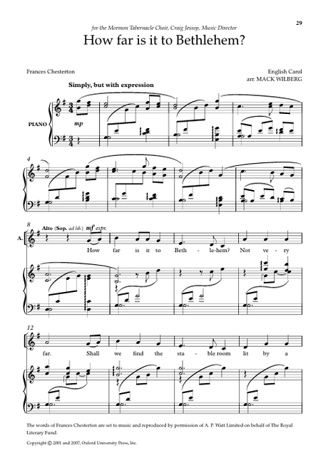 Mack wilberg christmas carols sheet music for church and schools