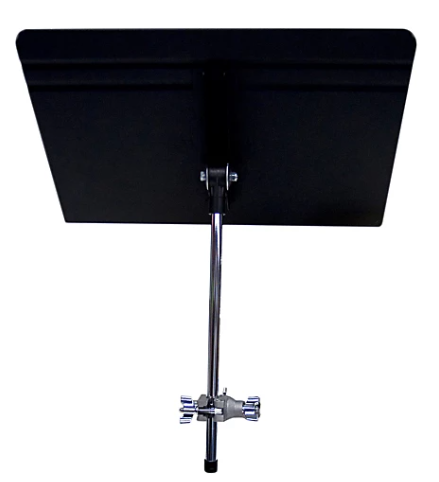 Manhasset Drummer Music Stand with a full-size desk, dual clamp/dual swivel mounting system, and a 16-inch shaft.