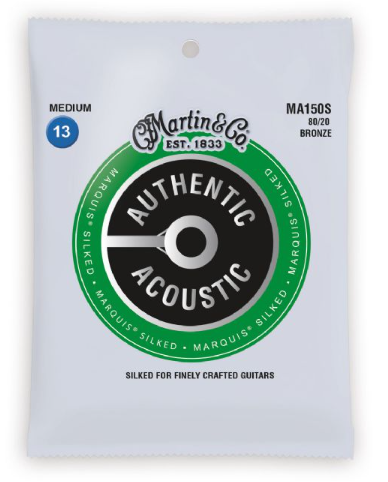 Martin MA150S Authentic Acoustic Marquis Silked 80/20 Bronze Medium Guitar Strings. 13-56