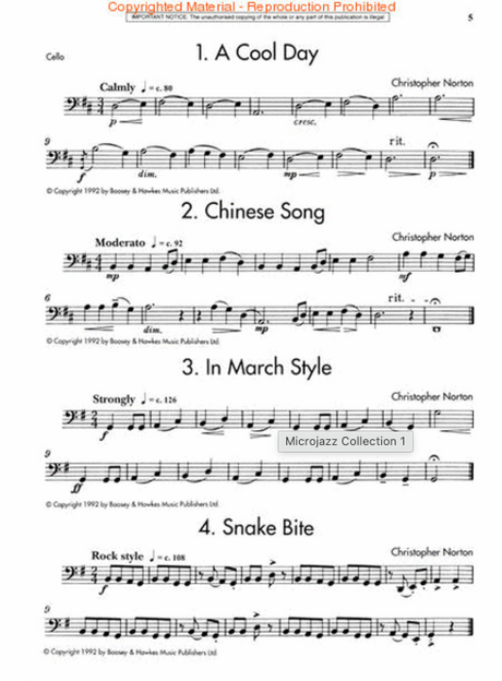 microjazz collection 1 for cello and piano