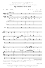 Sheet music for 'My country, 'tis of thee' with musical notation and text by mack wilberg