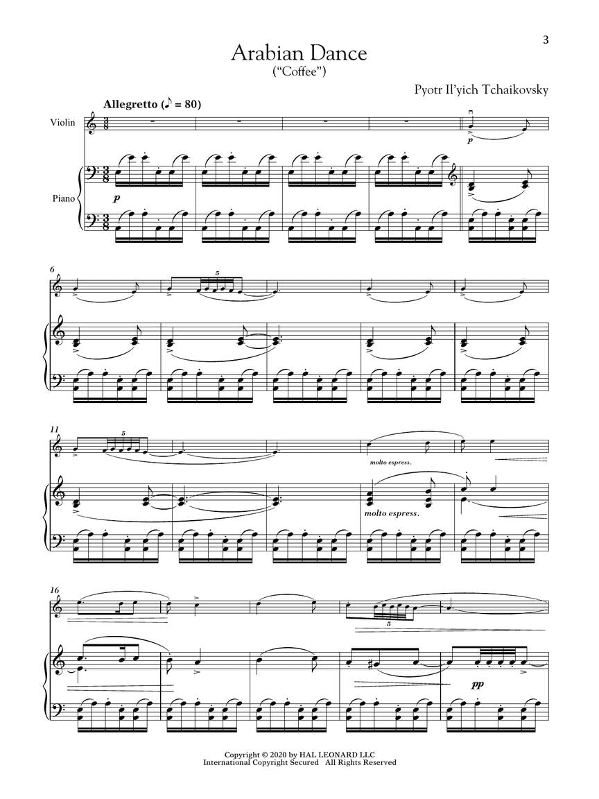 The Nutcracker for Classical Players for Violin and Piano
