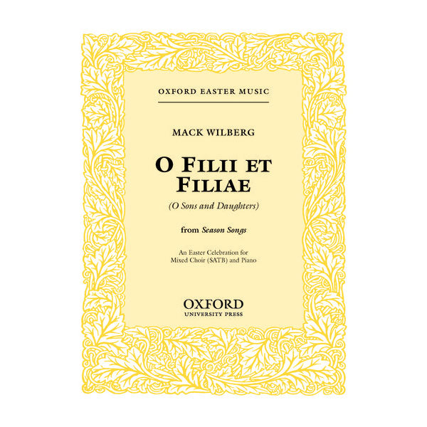 Music sheet cover for 'O Filii Et Filiae' by Mack Wilberg with decorative yellow border.
