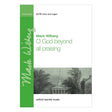 Music sheet cover for 'O God beyond all praising' by Mack Wilberg with a green vertical stripe and church illustration.