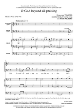Sheet music for a musical piece titled 'O God beyond all praising' with text and musical notation by mack wilberg
