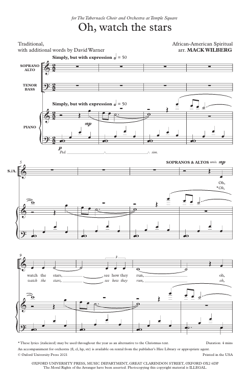 oh watch the stars mack wilberg christmas tabernacle choir