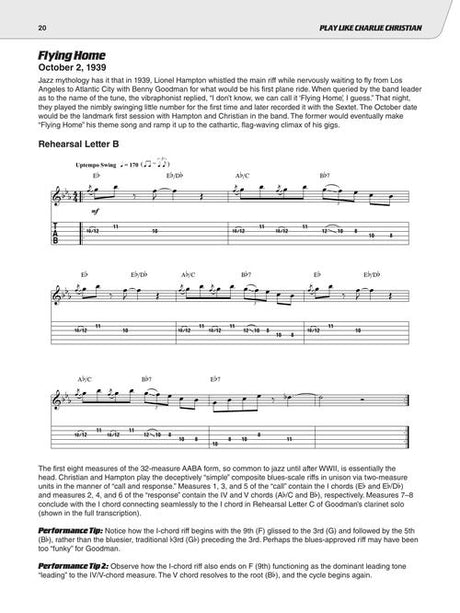 play like charlie christian guitar sheet music book