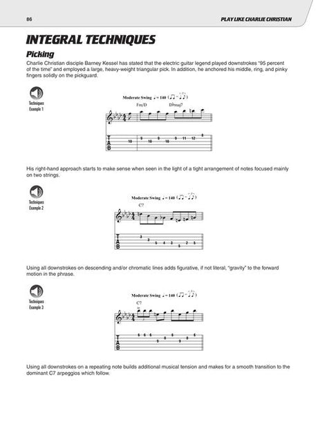 play like charlie christian guitar sheet music book