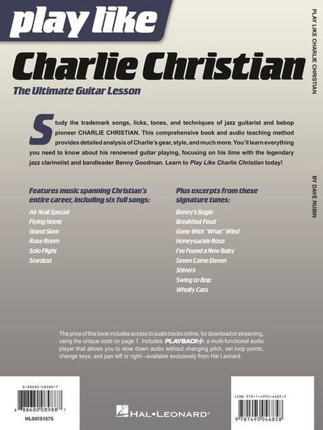 play like charlie christian guitar sheet music book