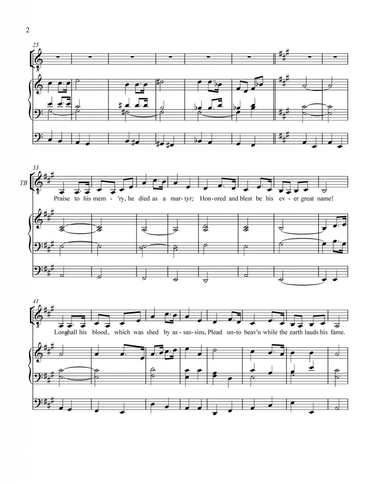 Praise to the man LDS hymn arrangement sheet music