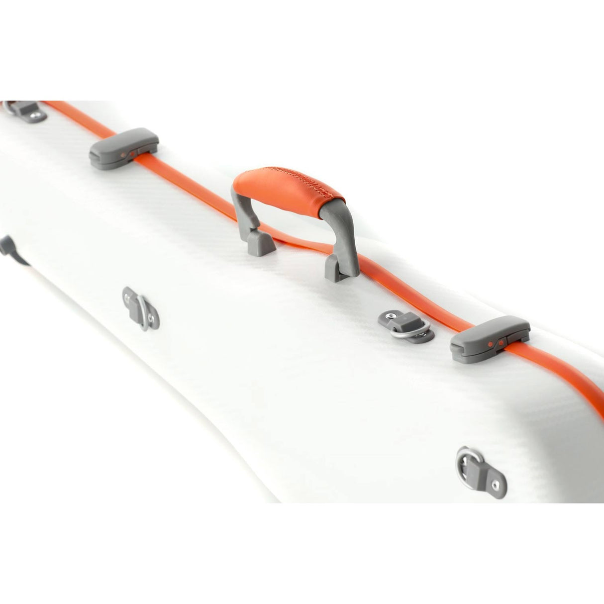 PURE by GEWA Polycarbonate Violin Case | White/Orange, Gold & Silver
