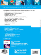 Back cover of a Disney music book with song list and branding