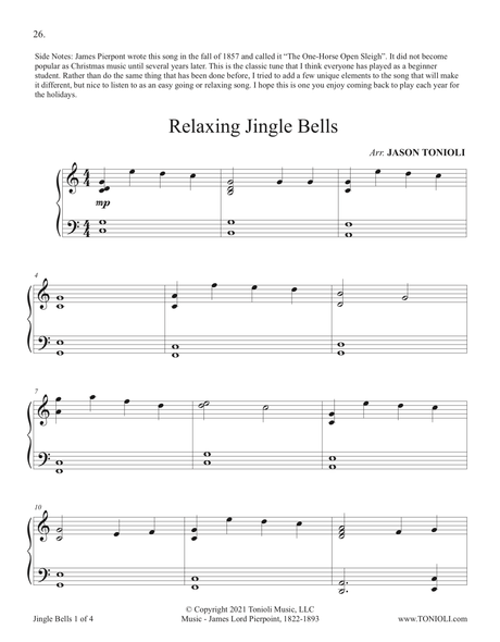Relaxing jingle bells Christmas songs for easy piano sheet music by jason tonioli