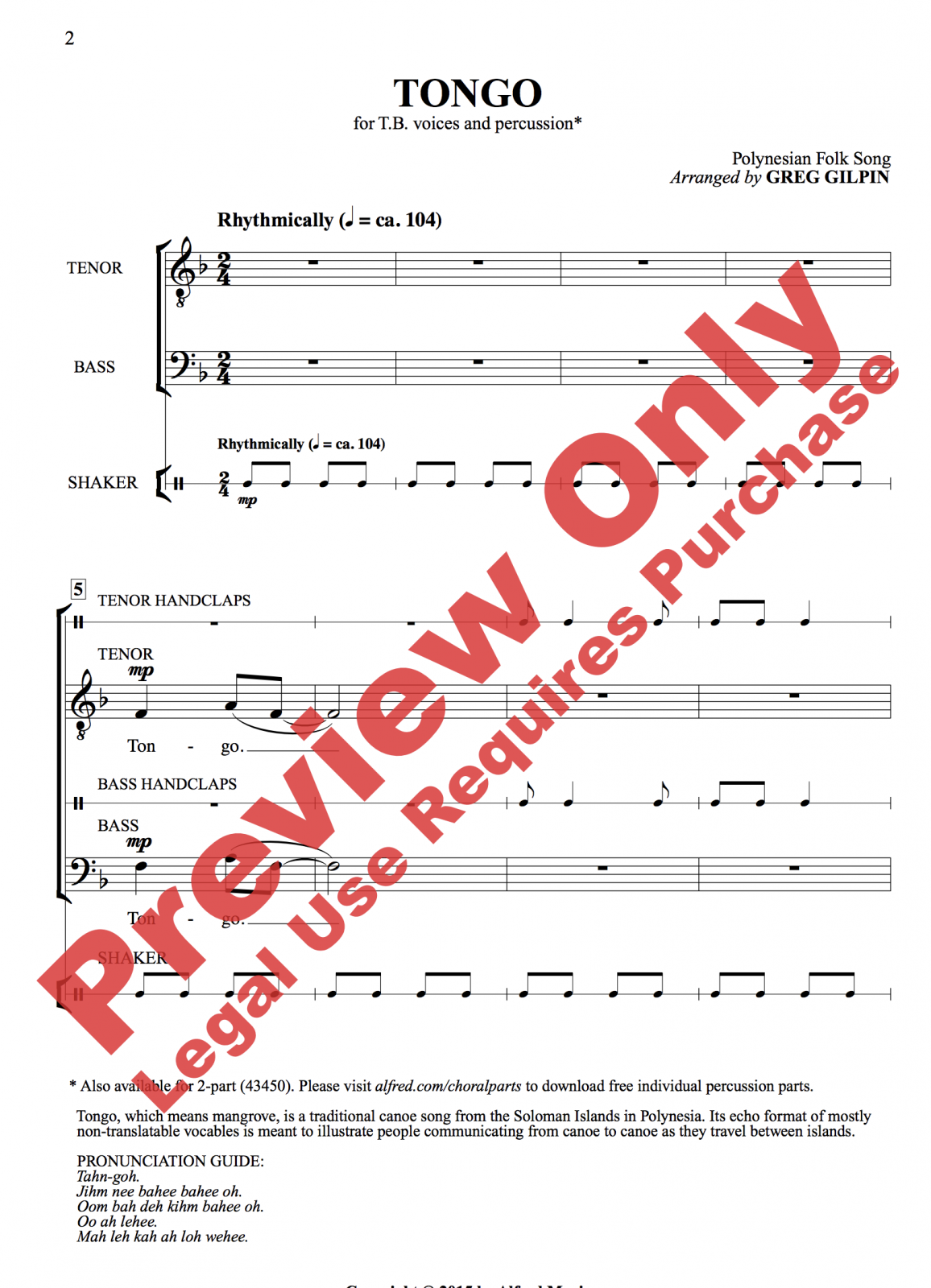 Tongo (TB Choir and percussion)