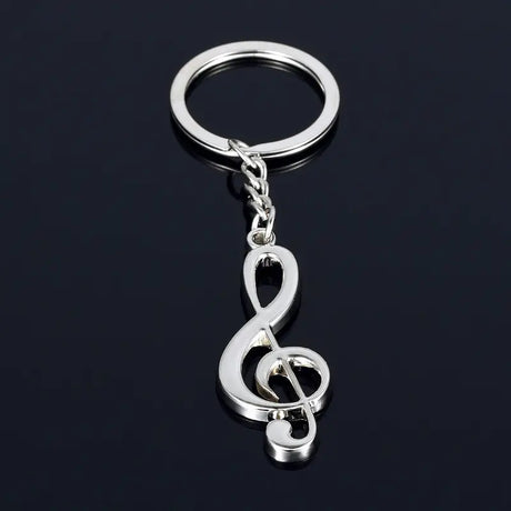 silver treble clef key chain musical gifts