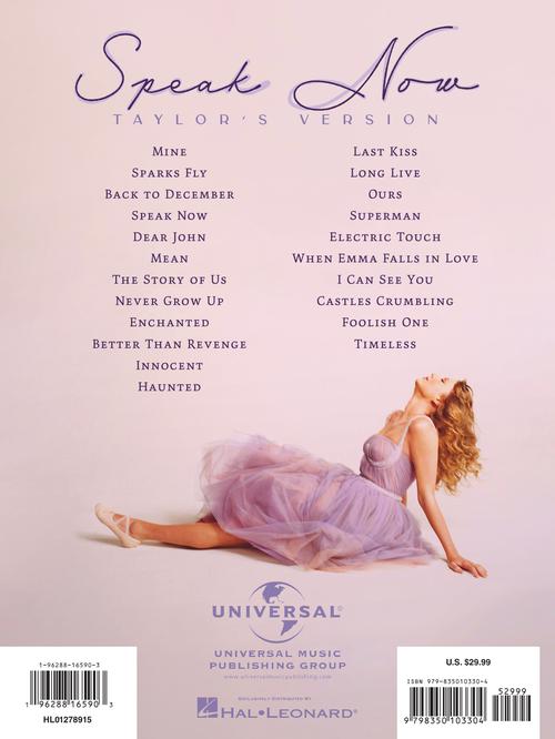 Speak Now (Taylor's Version) | Taylor Swift Piano Sheet Music