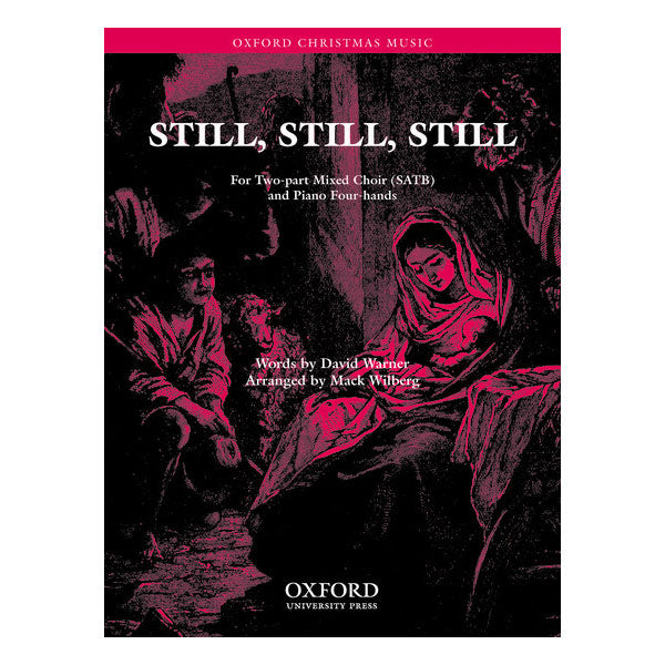 Music sheet cover for 'Still, Still, Still' by Oxford University Press with black and red illustration.
