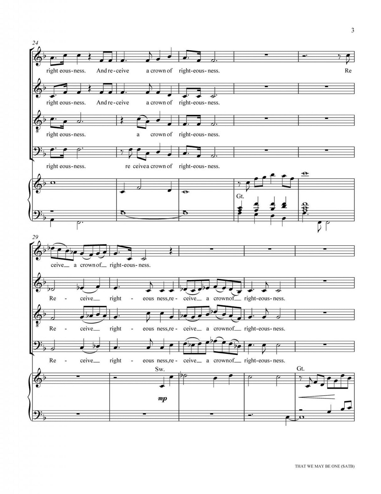 That We May Be One (SATB)